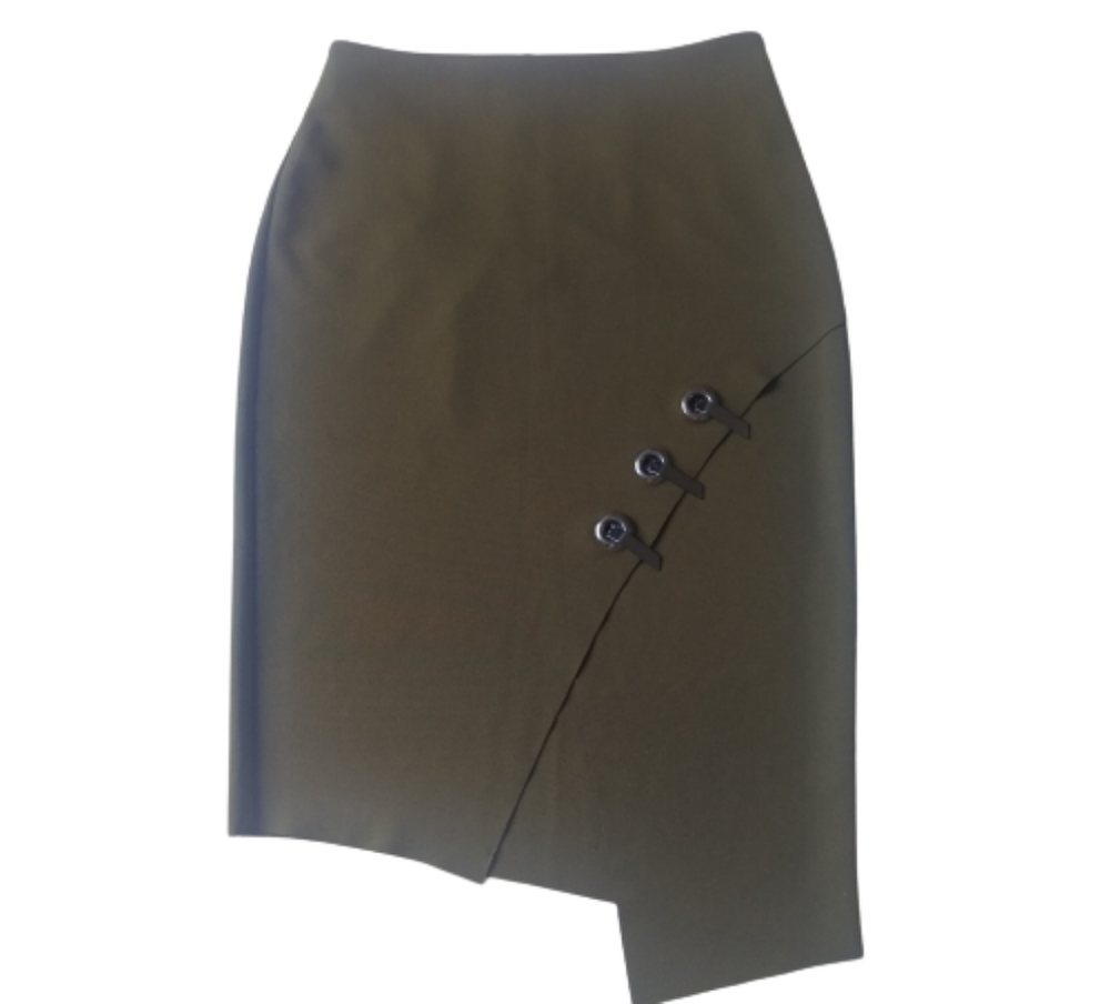 Worthington Deep Fern Asymmetrical Skirt NWT Size 4 Petite